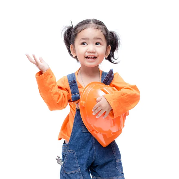 Meisje van de baby van de Aziatische ingenieur glimlach — Stockfoto