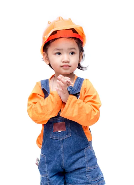 Meisje van de baby van de Aziatische ingenieur glimlach — Stockfoto