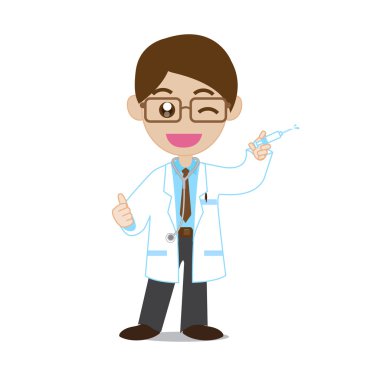 Doktor gösteren şırınga