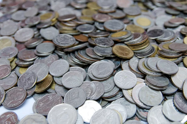 タイ ・ バーツ硬貨背景の多く — ストック写真