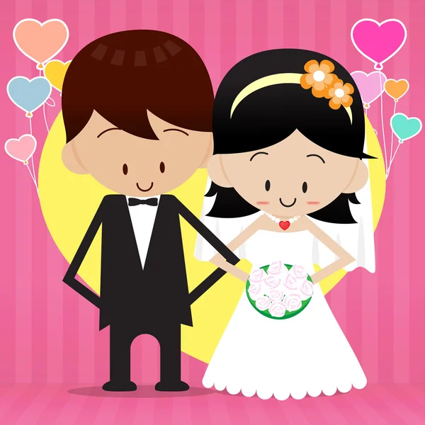 Novia y novio 0001 — Vector de stock