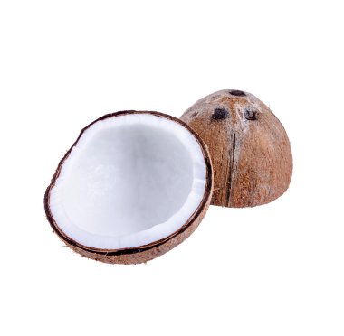 soyulmuş Hindistan cevizi izole kesmek