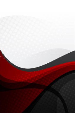 Soyut arkaplan eğrisi dalgası kırmızı ve beyaz arkaplan vektörü çizimi