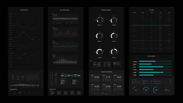 Sci Futuristische User Interface Hud Design Paneel Voor Zakelijke App — Stockvector