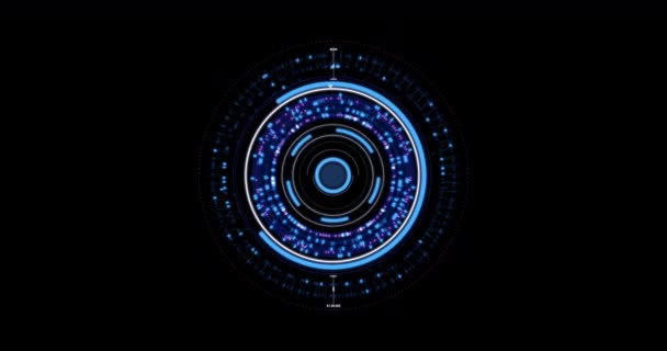Circle Hud Fui Technology Concept — стоковое видео