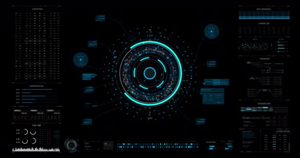 Head Display Interface Template Futuristic Cyber Technology Concept — Video Stock