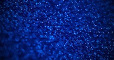 3D Rendering dot and line digital abstract background, Cyber futuristic concept, Shallow depth of field and grain processed