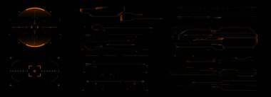 Target HUD for the game screen, Futuristic design elements. HUD focus elements. Sci-fi design. FUI collection, Military collimator sight, Vector HUD set