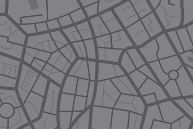 Aerial clean top view of the city map with street and river, Blank urban imagination map, GPS map navigator concept, vector illustration