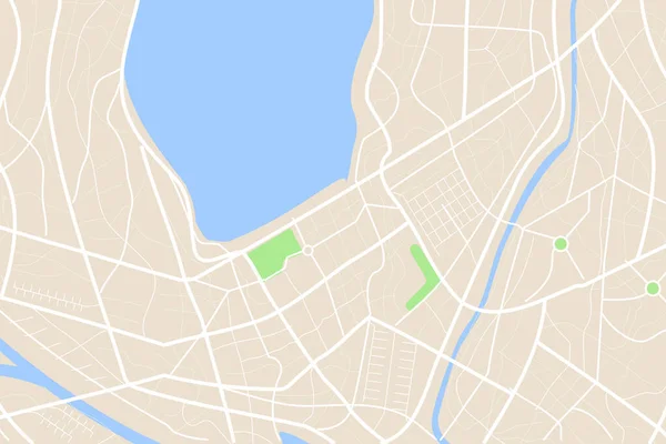 Aerial Clean Top View Night Time City Map Street River — Stockový vektor