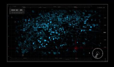 3D Rendering HUD head up display interface with video overlay,cyber futuristic and technology concept, Video design element