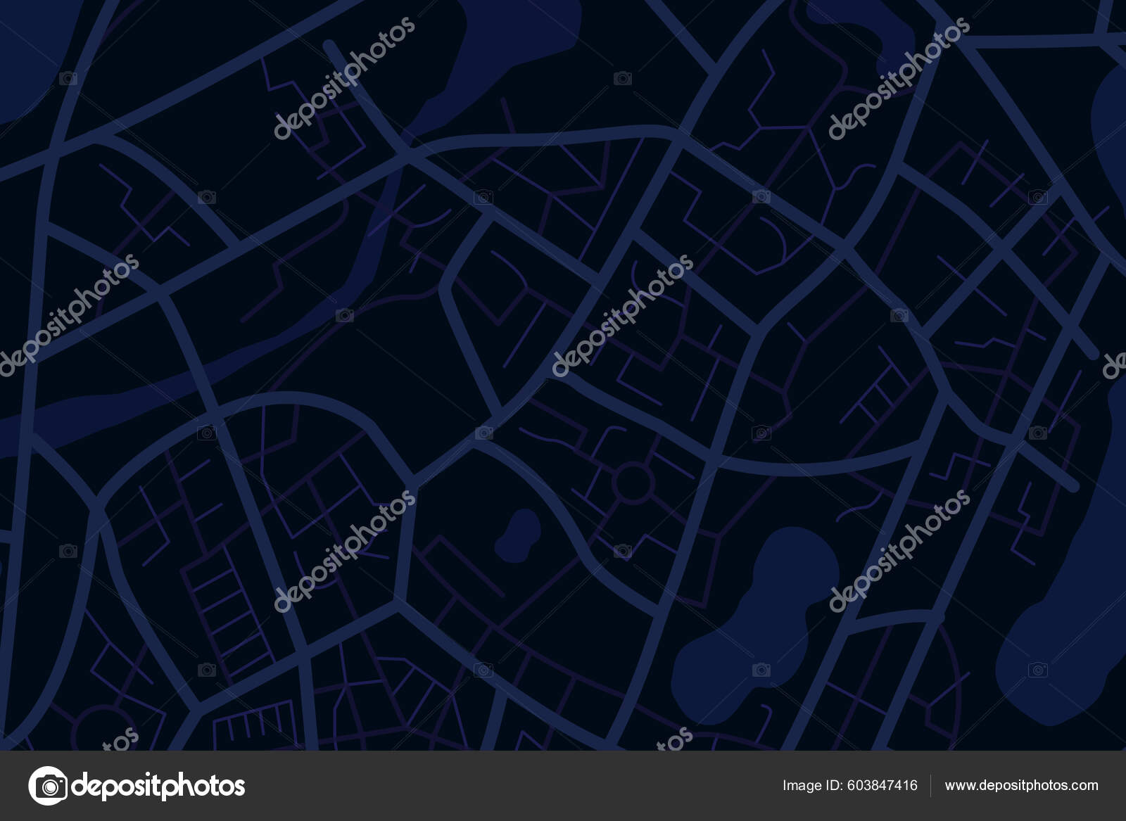 Aerial Clean Top View City Map Street River Blank Urban Stock Vector by ...