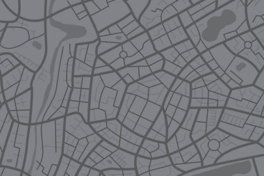 Aerial clean top view of the city map with street and river, Blank urban imagination map, GPS map navigator concept, vector illustration