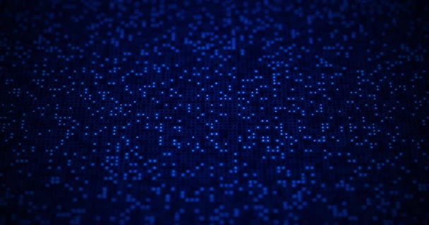 Rendering Random Binary Digital Number Dot Square Shape Grid Digital — Stock Video