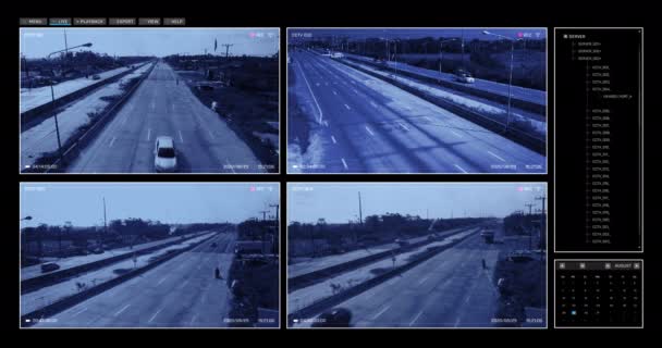 Modèle Écran Surveillance Cctv Surveillance Avec Plusieurs Caméras Vue Avec — Video
