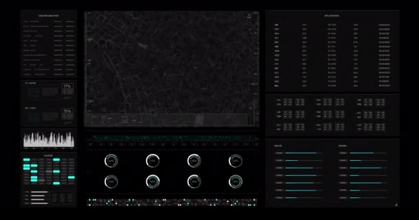 Cyber Futurist Interfață Utilizator Pentru Joc Film Tehnologie Hud Head — Videoclip de stoc
