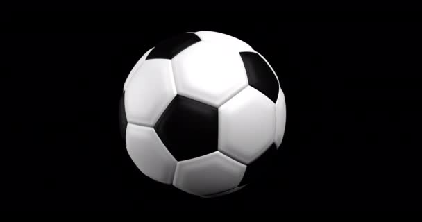 Soccer Football Sphere Spinning Alpha Matte Sport Recreation Concept — Stock Video