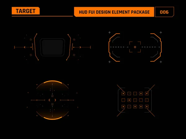Hud Fui Design Element Aim Target Scale Game Movie Decoration — Stockvector