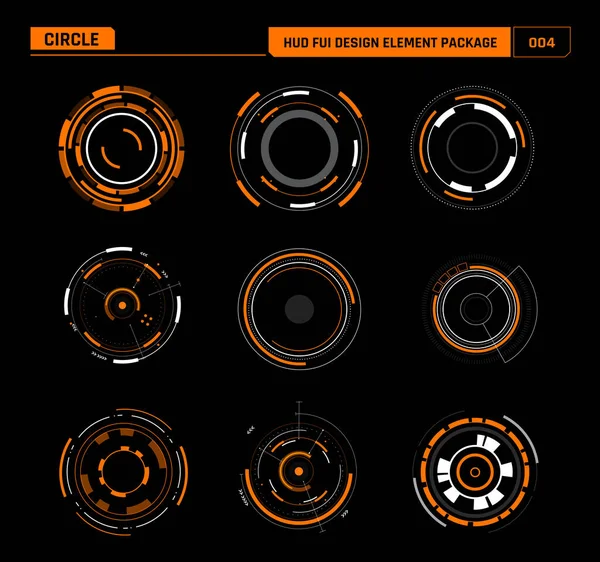 Hud Fui Design Element Circle Game Movie Decoration Cyber Technology — Stockvector