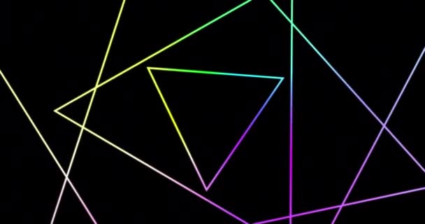 Abstrakter Hintergrund Neonlicht Und Glühwellen Die Sich Auf Dem Dunklen — Stockvideo