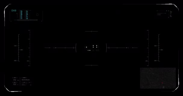 网络未来主义视频覆盖 技术Hud领先显示图形接口 宽屏比 — 图库视频影像