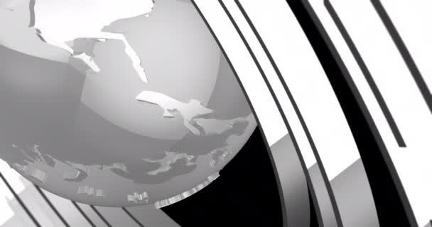 Rendu Élégant Filature Globe Abstrait Fond Carte Monde Concept Technologie — Video