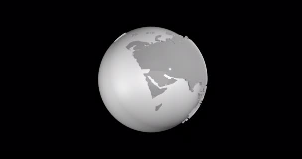 Rendering Elegant Spinning Globe Abstract Background World Map Cyber Futuristic — Stock Video
