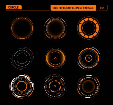 HUD FUI Design element, Circle for game and movie decoration, Cyber technology futuristic concept for user interface design