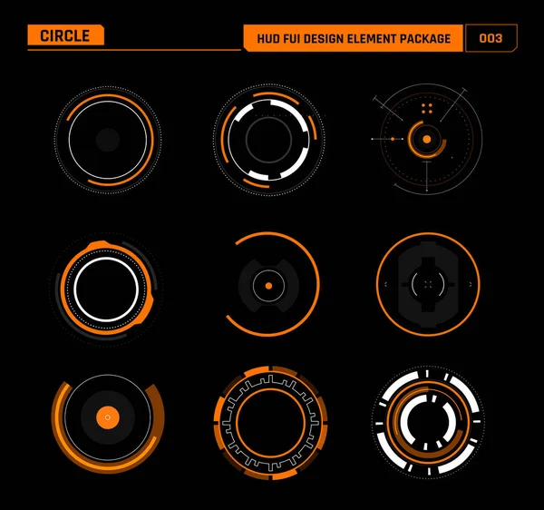 Hud Fui Design Element Circle Game Movie Decoration Cyber Technology — Stockvector