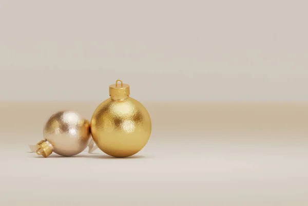 Renderização Realista Ouro Prata Bolas Natal Estilo Moderno Elegante Com — Fotografia de Stock