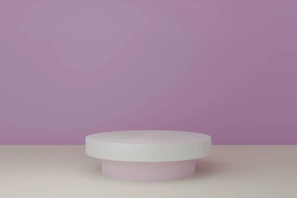 Rendering Abstrakt Bakgrund Med Realistisk Grundläggande Geometri Cylinder Piedestalpodium Minimal — Stockfoto