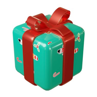 Mutlu Noeller için şirin bir hediye kutusu hazırlamak beyaz arka planda seçili kırpma yolu ile izole edilmiş