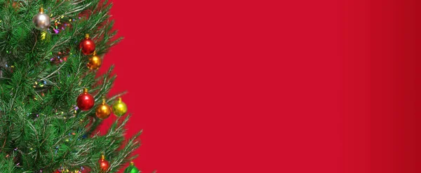 Рендеринг Реалистичный Рождественский Шар Елке Блестящими Блестящими Красочным Светом Дизайн — стоковое фото