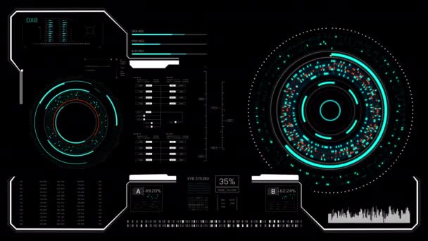 Cyber Futuristische Gebruikersinterface Voor Spel Film Technologie Hud Head Grafische — Stockvideo