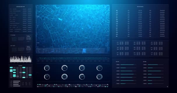 Oyun Film Için Siber Fütüristik Kullanıcı Arayüzü Teknoloji Hud Görüntü — Stok video