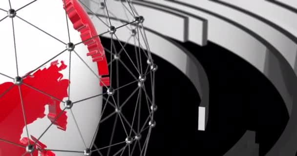 Draaiende Bol Met Cirkelgeometrie Elegante Moderne Wereld Voor Cyberfuturistisch Technologisch — Stockvideo