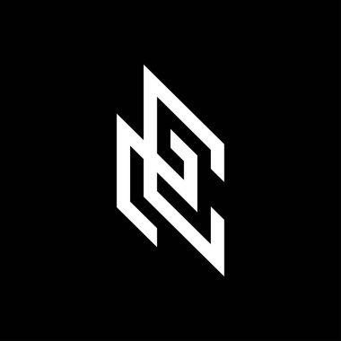 soyut ilk harf NC logo vektörü