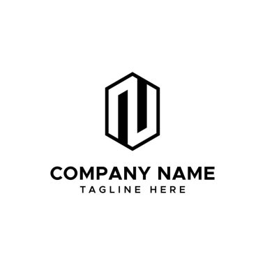 ilk harf N kalkan logo vektörü