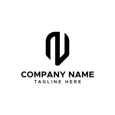 ilk harf N kalkan logo vektörü