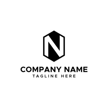 ilk harf N kalkan logo vektörü