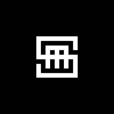 Kare hatlı ilk harf sado-mazo logosu