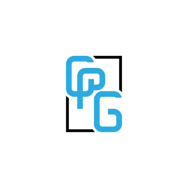 Initial Letter Cpg Square Line Stroke Logo Vector —  Vetores de Stock