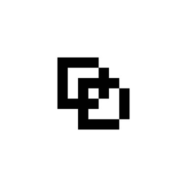 İlk harfler dd piksel resim logo vektörü