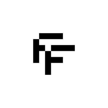 İlk harfler ff piksel resim logo vektörü