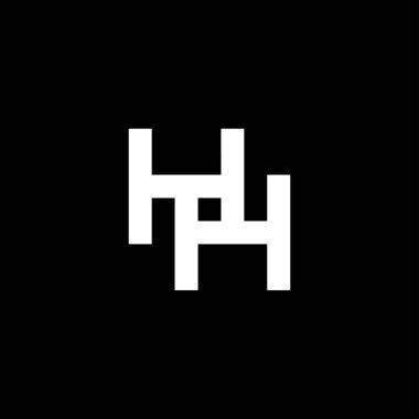 İlk harfler hh piksel resim logo vektörü
