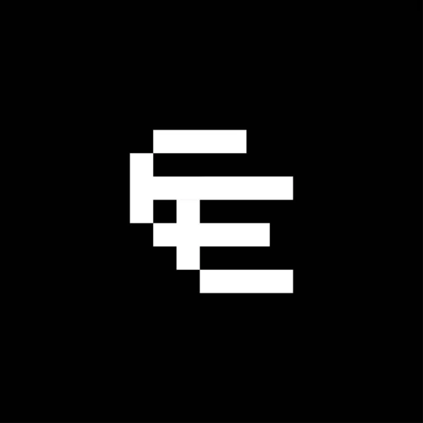 Lettres Initiales Pixel Art Logo Vecteur — Image vectorielle