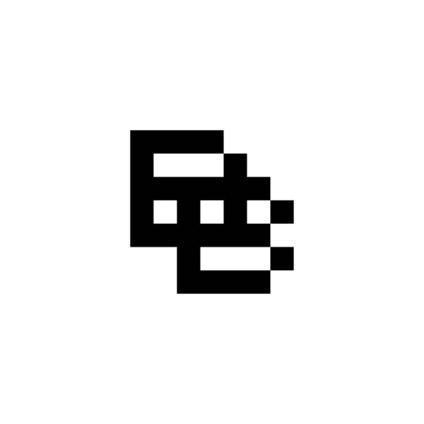 Initial Letters Pixel Art Logo Vector — Stock Vector
