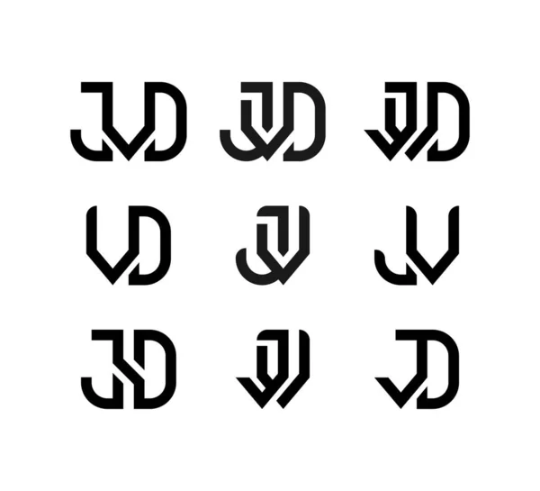Definir Letra Inicial Logotipo Vetor —  Vetores de Stock