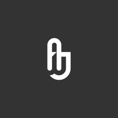 İlk harf AJ logo vektörü benzersiz