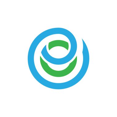 soyut e logo çember çizgisi